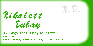 nikolett dubay business card